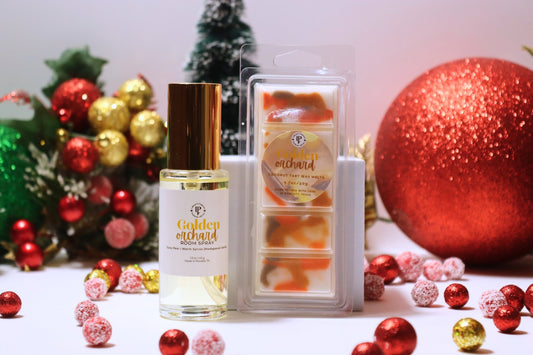 Golden Orchard Room Spray & Wax Melt Gift Set - Lathered & Pampered, LLC - Room Spray & Wax Melt
